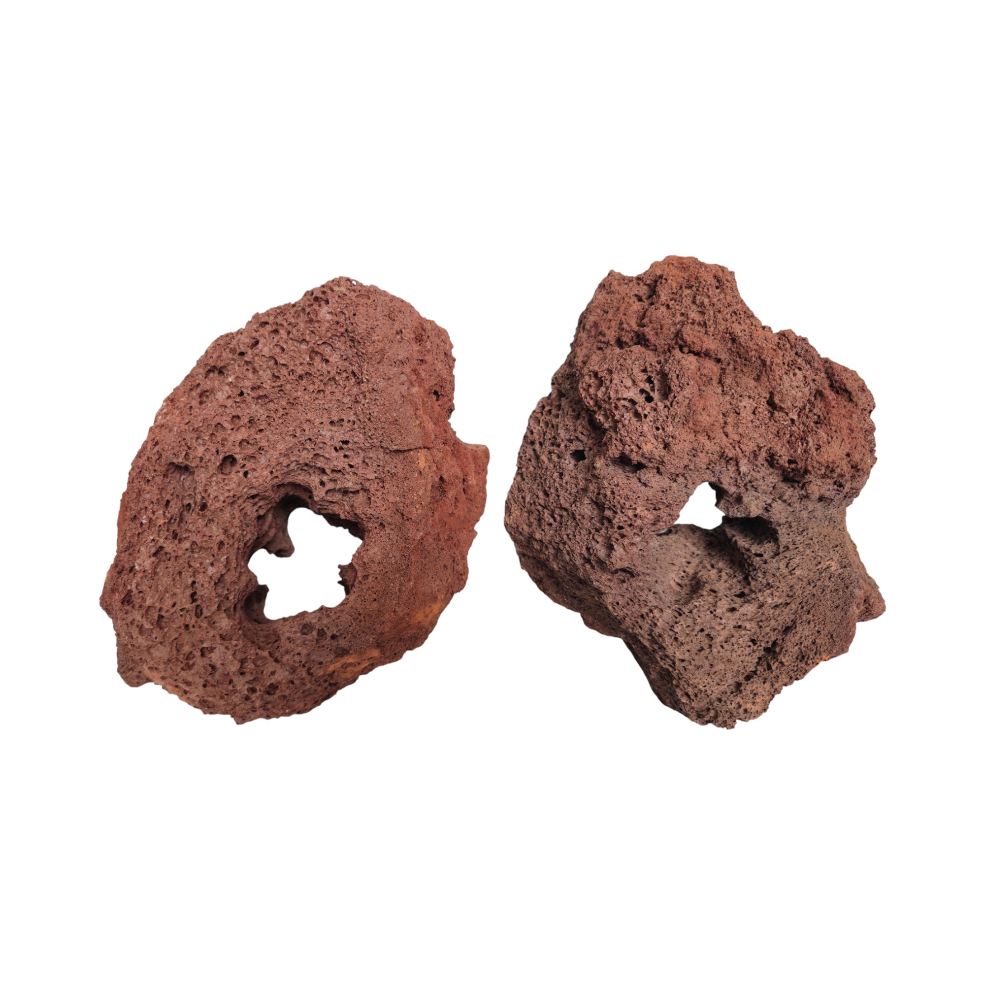 2-Pack Rocas volcánicas grandes con cueva (20-25 cm)