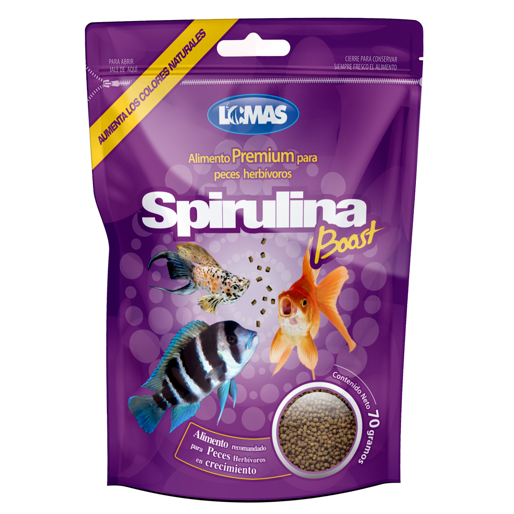 Spirulina Boost Alimento Premium para Peces Herbívoros Lomas 70 g