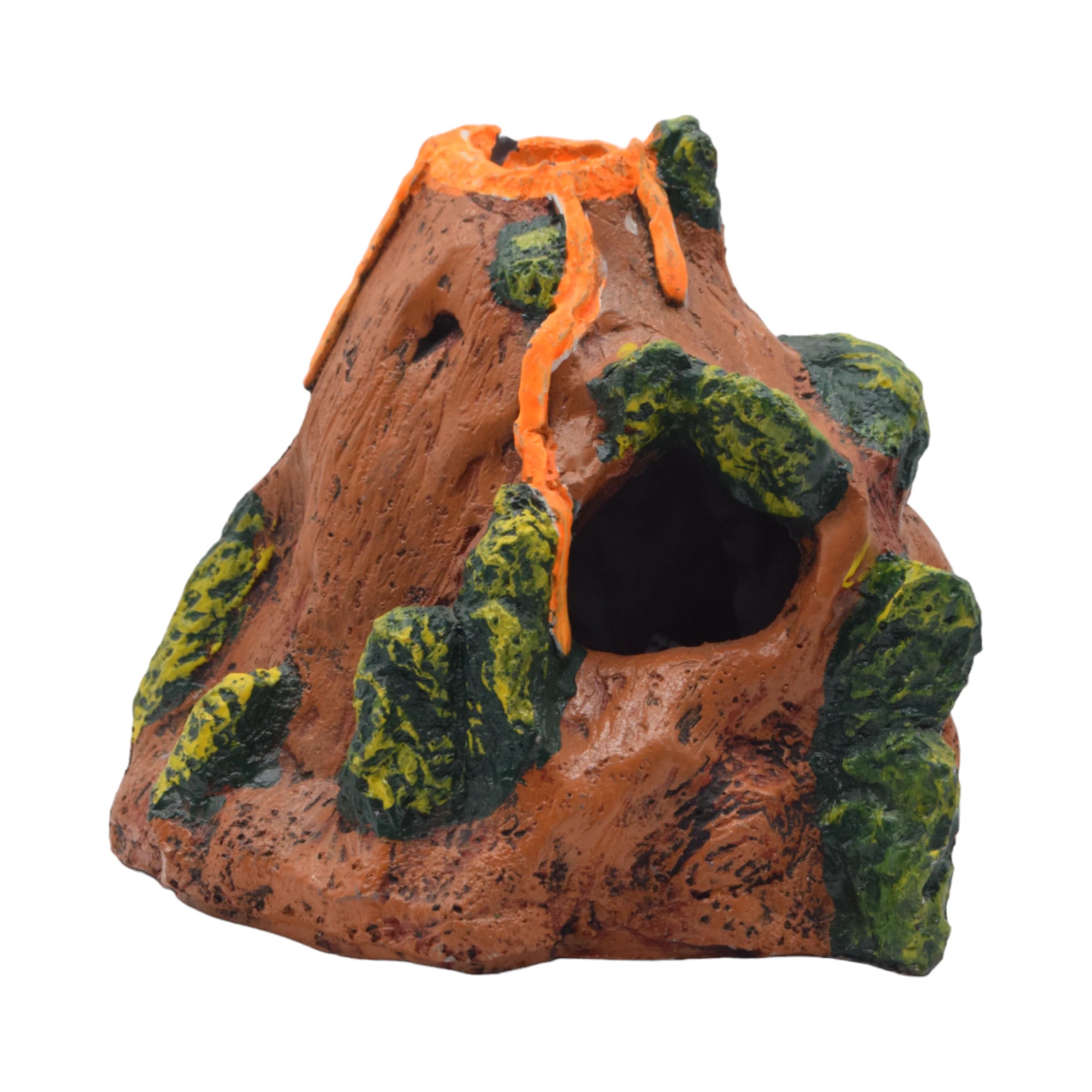 Volcán con cueva y vegetación 17 x 17 x 22 cm