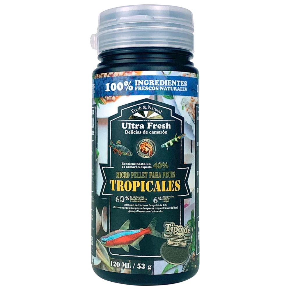 Micro pellet para peces tropicales 120 ml / 53 g
